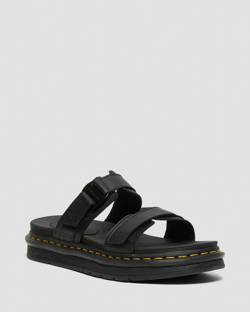 Dr Martens Chilton Men\'s Leren Sandalen Heren Zwart | NL 177KOR